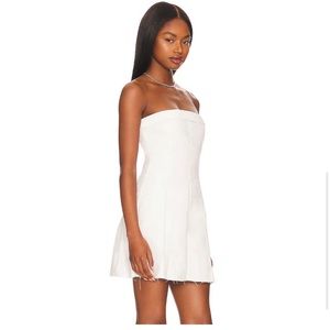 We Wore What Strapless Denim Dress in Classic White